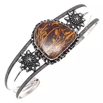 Ювелирные изделия ручной работы из драгоценных камней Marium Jasper, браслеты-манжеты 7 дюймов, регулируемые