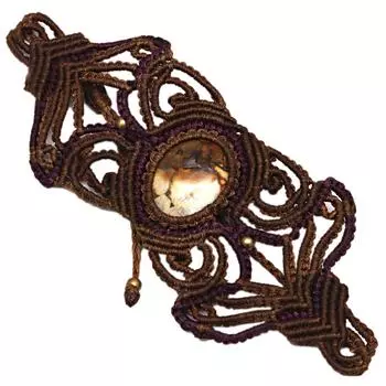 Ювелирные изделия ручной работы из нитей макраме с драгоценными камнями, 8-10 дюймов, подвеска в виде дикой лошади из яшмы