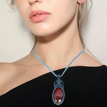 Ювелирные изделия ручной работы из нитей макраме с драгоценными камнями 20-36 Ad Wild Horse Jasper