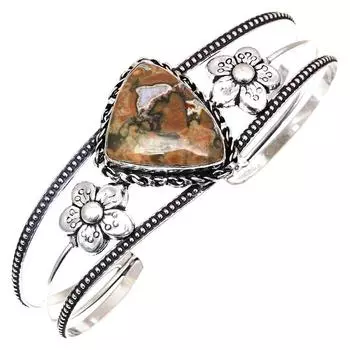 Ювелирные изделия ручной работы из яшмы тропического леса, браслеты-манжеты 7 дюймов, регулируемые