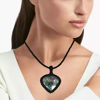 Ювелирные изделия ручной работы из рубина и цоизита в технике макраме с драгоценными камнями, ожерелье 20-36 дюймов