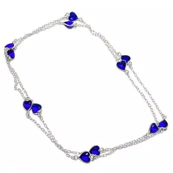 Ювелирные изделия ручной работы из серебра 925 пробы с топазом London Blue Topaz, 36 дюймов, T5U10