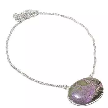 Ювелирные изделия ручной работы из серебра 925 пробы с драгоценным камнем пурпурит 18 дюймов G7a71