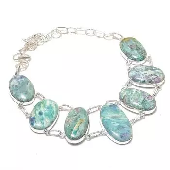 Ювелирные изделия ручной работы из серебра 925 пробы с рубиновым фукситом, 18 дюймов T1H95