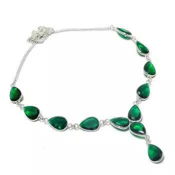 Ювелирные изделия ручной работы из серебра 925 пробы с хромдиопсидом, 18 дюймов H7W03