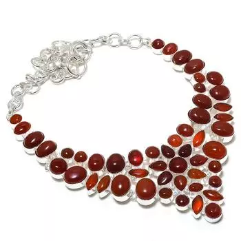 Ювелирные изделия ручной работы из серебра 925 пробы с драгоценными камнями сердолика 18 дюймов L9F63