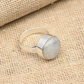 Ювелирные изделия ручной работы из стерлингового серебра 925 пробы с радужным лунным камнем и драгоценным камнем 4 белый