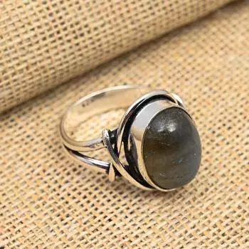 Ювелирные изделия ручной работы из стерлингового серебра 925 пробы лабрадорит для женщин 4 синий