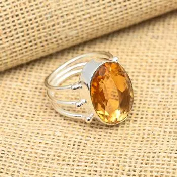 Ювелирные изделия ручной работы из стерлингового серебра 925 пробы морганит для женщин 4 оранжевый