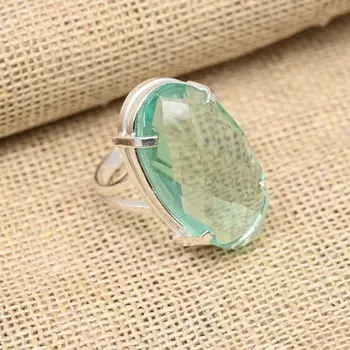 Ювелирные изделия ручной работы из стерлингового серебра 925 пробы с аква-апатитом и драгоценным камнем для нее 4 синий