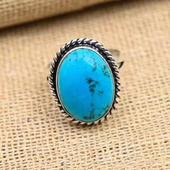 Ювелирные изделия ручной работы из стерлингового серебра 925 пробы с синим бирюзовым камнем 4 синий