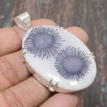 Ювелирные изделия ручной работы из супер кварца, твердый кулон из стерлингового серебра 925 пробы на День Благодарения 2.17 Inches белый