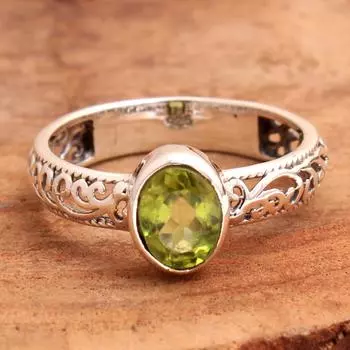 Ювелирные изделия ручной работы, Кольцо Peridor, Ювелирные изделия с драгоценными камнями, Серебро 925 пробы 8 зелёный