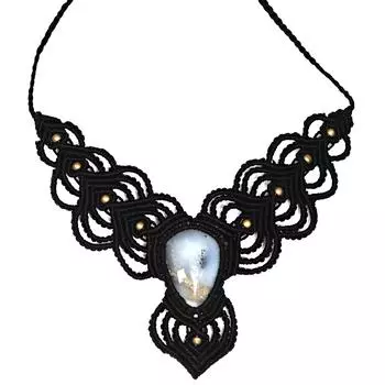 Ювелирные изделия ручной работы Owyhee Blue Opal Macrame Thread Gemstone, ожерелье 20-36 Ad