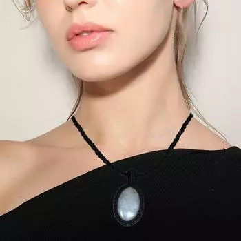 Ювелирные изделия ручной работы Owyhee Blue Opal Macrame Thread Gemstone, ожерелье 20-36 Ad