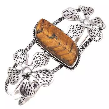 Ювелирные изделия ручной работы с драгоценными камнями тигровый глаз, браслеты-манжеты 7 дюймов, регулируемые