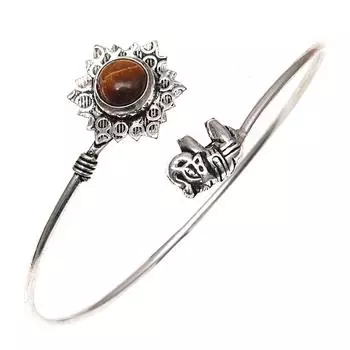 Ювелирные изделия ручной работы с драгоценными камнями тигровый глаз, браслеты-манжеты 7 дюймов, регулируемые