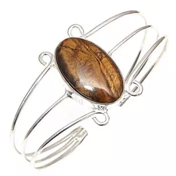 Ювелирные изделия ручной работы с драгоценными камнями тигровый глаз, браслеты-манжеты 7 дюймов, регулируемые