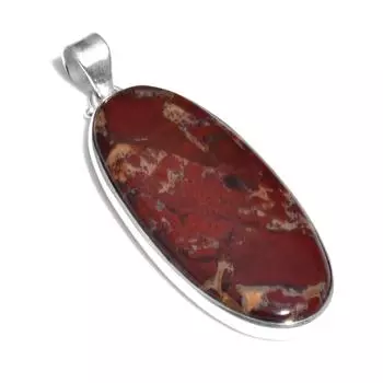 Ювелирные изделия ручной работы с подвеской из красного яшмового камня, стерлинговое серебро 2,36 дюйма, однотонное серебро для женщин и девочек красный