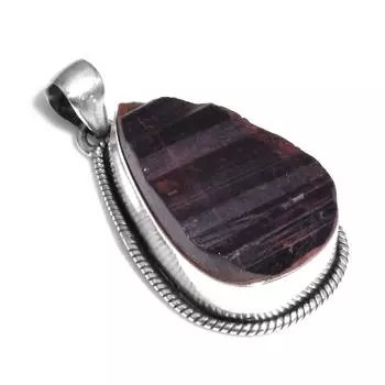 Ювелирные изделия ручной работы с подвеской из черного турмалина, стерлингового серебра 1,81 дюйма, для женщин и девочек
