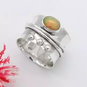 Ювелирные изделия ручной работы стерлингового серебра 925 пробы стерлингового серебра эфиопского опала драгоценного камня на Рождество 6.5 серебряный