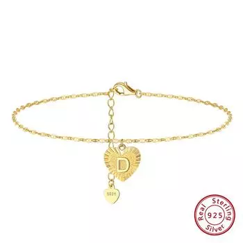 Ювелирные изделия S925 стерлингового серебра браслет на ногу 4A цирконий Love Leg регулируемый 925