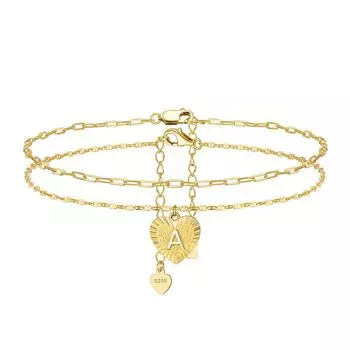 Ювелирные изделия S925 стерлингового серебра браслет на ногу 24 буквы Love Leg регулируемый 925