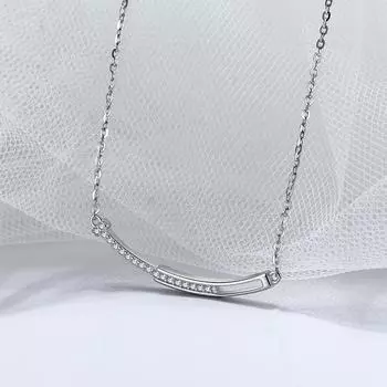 Ювелирные изделия S925 стерлингового серебра ожерелье циркон полая подвеска изогнутая съемная 925