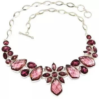 Ювелирные изделия с аметистовым кварцем и драгоценными камнями, ожерелье для друзей, 16-18 дюймов