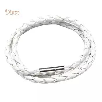 Ювелирные изделия с бриллиантами в стиле ретро для женщин и мужчин, многослойный плетеный кожаный браслет-манжета, браслет one size чёрный