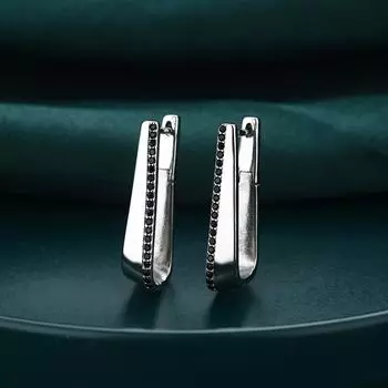 Ювелирные изделия с черным камнем, серьги-кольца для женщин, подарочные серьги-кольца