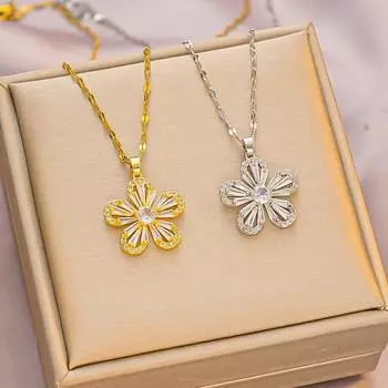 Ювелирные изделия с цветочным бриллиантовым колье