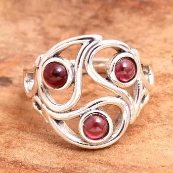 Ювелирные изделия с драгоценными камнями, Кольцо с красным гранатом, Ювелирные изделия ручной работы, Серебряное кольцо, Серебряные украшения с подвесками 4 красный