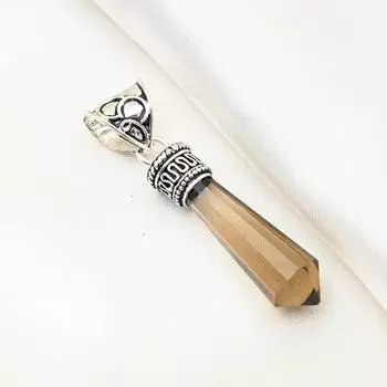 Ювелирные изделия с дымчатым топазом, кулон из драгоценного камня ручной работы, кулон из стерлингового серебра 925 пробы, антикварные ювелирные изделия, для подарка на помолвку 1.96 Inches коричневый