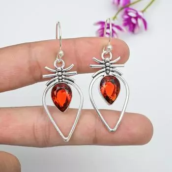 Ювелирные изделия с гранатом, серьги из цельного серебра 925 пробы, серьги с драгоценными камнями ручной работы на День памяти