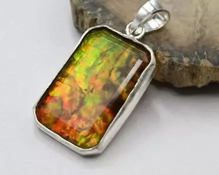 Ювелирные изделия с подвесками из натурального аммолита | Кулон из стерлингового серебра 925 пробы для нее