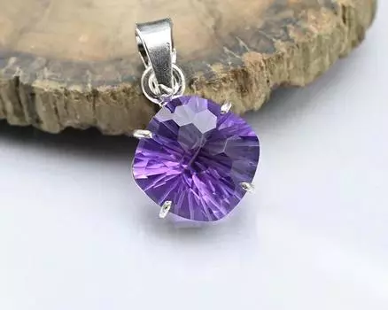 Ювелирные изделия с подвесками из натурального аметиста весом 10,44 карата | Кулон из стерлингового серебра 925 пробы для нее