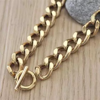 Ювелирные изделия с подвесками, персонализированная простая цепочка в стиле панк, золотая цепочка, женская цепочка на шею, толстое цепочное ожерелье. золотой