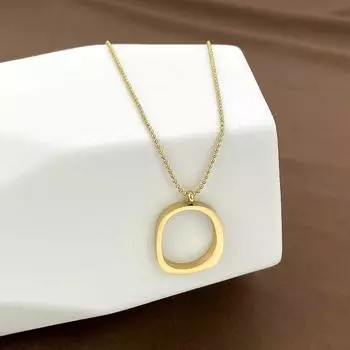 Ювелирные изделия с подвесками, простое женское ожерелье из титановой стали, среднее и длинное, универсальное геометрическое овальное золотое холодное ветровое нержавеющая сталь золотой