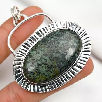 Ювелирные изделия с подвеской из рубина и зоизита, подвеска ручной работы из стерлингового серебра 925 пробы, ювелирные изделия новейшего дизайна 2.13 Inches зелёный