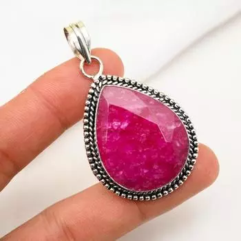 Ювелирные изделия с подвеской из рубина и зоизита, подвеска ручной работы из стерлингового серебра 925 пробы, ювелирные изделия новейшего дизайна 2.16 Inches розовый