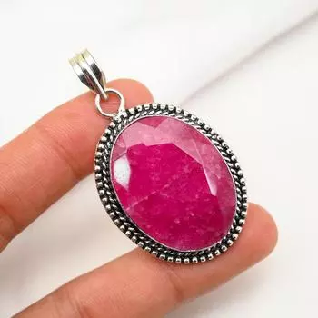 Ювелирные изделия с подвеской из рубина и зоизита, подвеска ручной работы из стерлингового серебра 925 пробы, ювелирные изделия новейшего дизайна 2.16 Inches розовый