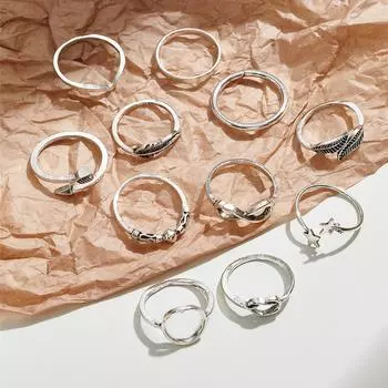 Ювелирные изделия с темпераментом, модная панк-цепочка, старый костюм Тай-Чи в стиле ретро, кольцо для женщин one size серебряный