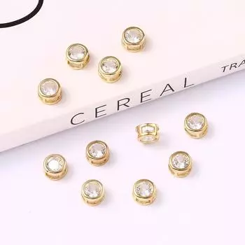 Ювелирные изделия с золотыми краями из циркония Love Water Drop, аксессуары для браслетов и ожерелий своими руками, съемная пряжка для обуви с отверстием