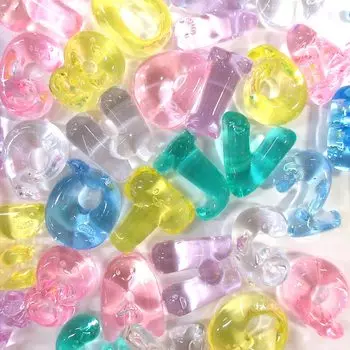 Ювелирные изделия Scooping Fair Festival Дробленый лед Цифры Алфавиты Пастель 6 цветов и 1 кг(400pcs) 506-560