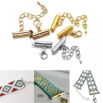 Ювелирные изделия «сделай сам», аксессуары для ювелирных изделий, колпачки-слайдеры, соединители, пряжка, пряжка для труб, аксессуары, пряжки-цепочки, трубки 10mm x 10set