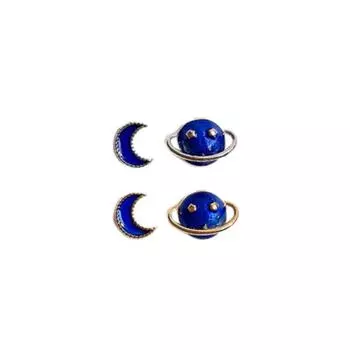 Ювелирные изделия серьги-гвоздики для женщин корейские милые сладкие лунные планеты нерегулярные серьги