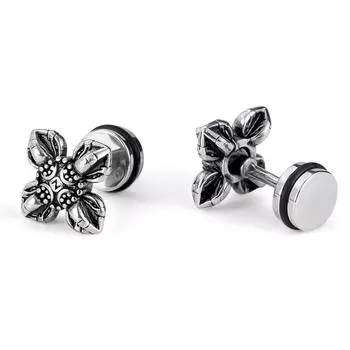 Ювелирные изделия Серьги-гвоздики из нержавеющей стали Ретро Панк Крест Серьги Co-Ed