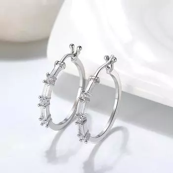 Ювелирные изделия Серьги-гвоздики из стерлингового серебра 925 пробы Серьги с несколькими бриллиантами Классические серьги с белым цирконием 925