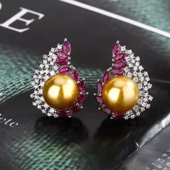 Ювелирные изделия Серьги-гвоздики Ювелирные изделия из жемчуга Серебряные иглы S925 Серьги-гвоздики премиум-класса Ретро-мода Персональный цвет Цирконий Женские